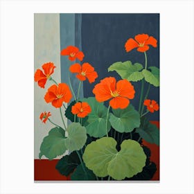 Orange Geraniums Canvas Print