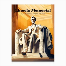 Lincoln Memorial Washington United States History Statue Modern Travel Art Canvas Print