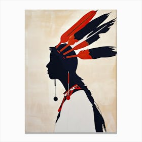 Choctaw Chiaroscuro; A Minimalist Study ! Native American Art Canvas Print