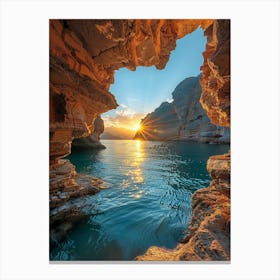 Sunrise In A Cave Canvas Print