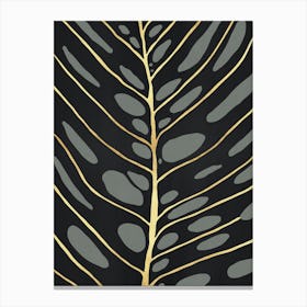 Black and gold leaves 6 Canvas Print