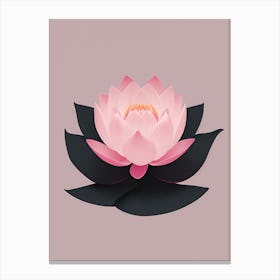 A Pink Lotus In Minimalist Style Vertical Composition 52 Canvas Print