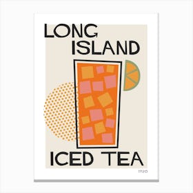 Long Island Iced Tea Retro Cocktail  Neutral Canvas Print