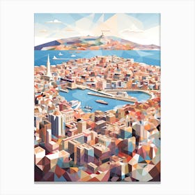 Marseille, France, Geometric Illustration 2 Canvas Print