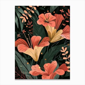 Seamless Floral Pattern 2 Canvas Print