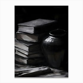 Dark Gothic Stack Of Books Canvas Print