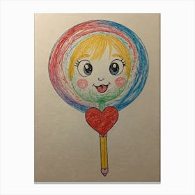 Lollipop Drawing Canvas Print