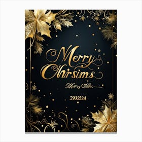 A Sophisticated Calligraphic Rendering Of A Merry Christmas 2024 Greeting The Elegant Letters Of (4) Canvas Print