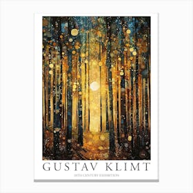 Gustav Klimt Print Sun Forest Trees Painting Klimt Exhibition Poster Painting Yellow Decor Canvas Print