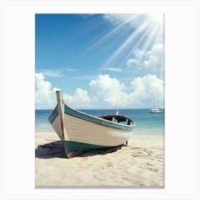 Boat On The Beach Canvas Print