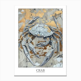 Crab Precisionist Illustration 3 Poster Canvas Print