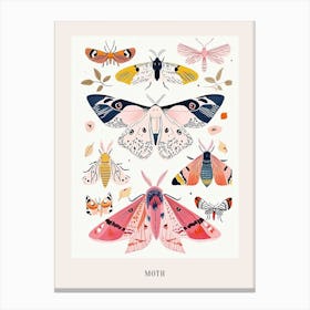 Colourful Insect Illustration Moth 13 Poster Canvas Print