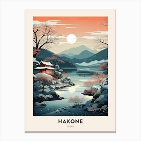 Winter Night  Travel Poster Hakone Japan 4 Canvas Print