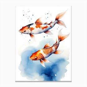 Koi Fish Watercolor Painting (19) Canvas Print