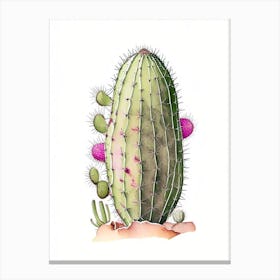 Prickly Pear Cactus Marker Art 2 Canvas Print