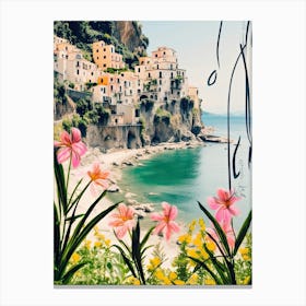 Amalfi Coast, Flower Collage 11 Canvas Print
