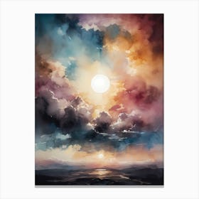 Abstract Glitch Clouds Sky (34) Canvas Print