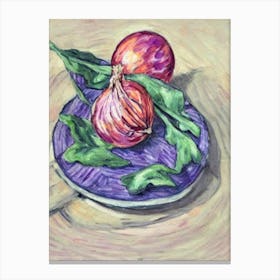 Red Onion Fauvist vegetable Canvas Print