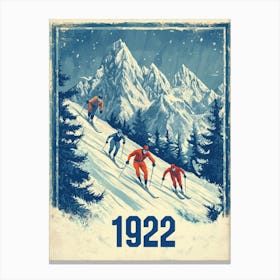 Aihrgdesign A Vintage Sports Poster Inspired By Winter Games 4 Canvas Print