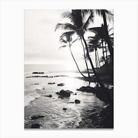 Hawaii, Black And White Analogue Photograph 3 Canvas Print