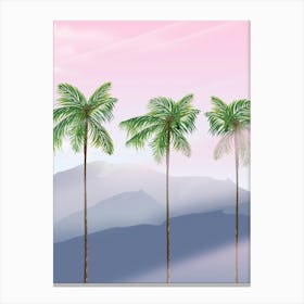 Palm Trees at Dusk 1 Canvas Print