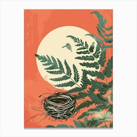 Birds Nest Fern Plant Minimalist Illustration 8 Canvas Print