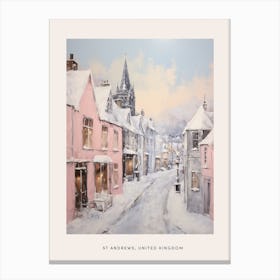 Dreamy Winter Painting Poster St Andrews United Kingdom 3 Canvas Print