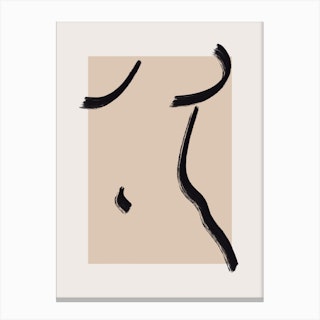 Abstract Minimal Nude Line Art 2 Canvas Print