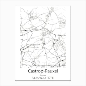 Castrop Rauxel,Germany Minimalist Map Canvas Print