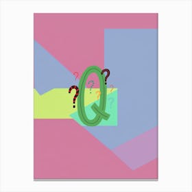 Kids Initials Q Canvas Print