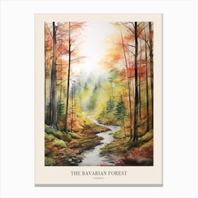 Autumn Forest Landscape The Bavarian Forest Germany Poster Canvas Print