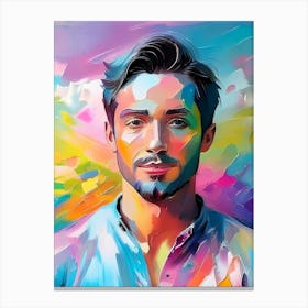 Portrait Of A Man in Color Accents Canvas Print