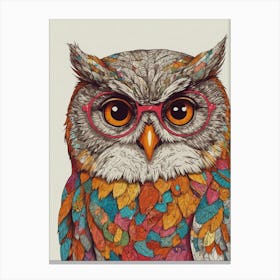 Owl With Glasses 3 Canvas Print