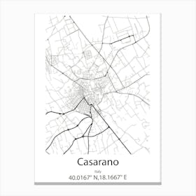 Casarano,Italy Minimalist Map Stampe su tela