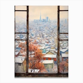 Winter Cityscape Seoul South Korea 2 Canvas Print