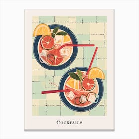 Cocktails Tile Poster 2 Canvas Print