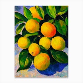 Lemon Fruit Vibrant Matisse Inspired Painting Fruit Canvas Print