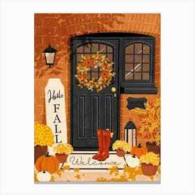 Fall Welcome Sign Canvas Print