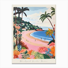 Poster Of Blackpool Sands, Devon, Matisse And Rousseau Style 1 Canvas Print
