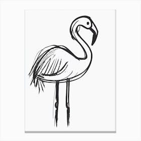 B&W Flamingo Canvas Print