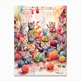 Cute And Funny Kittens Canvas Print