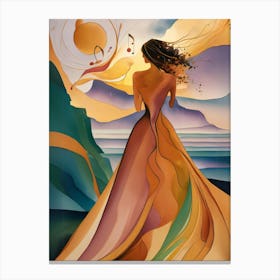 Woman In A Dress 4 Canvas Print