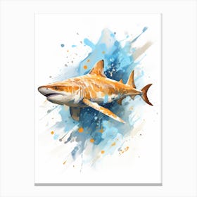  A Whitetip Reef Shark Vibrant Paint Splash 5 Canvas Print