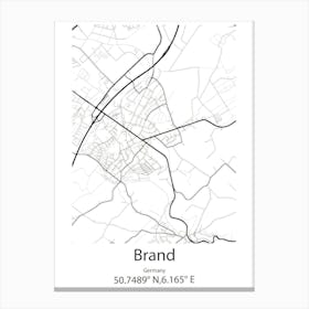 Brand,Germany Minimalist Map Canvas Print