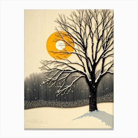 Singel Tree In The Winter Canvas Print