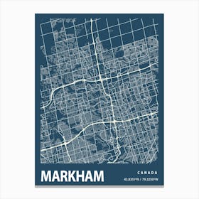 Markham Blueprint City Map 1 Canvas Print