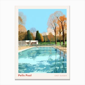 Pells Pool East Sussex Swimming Poster Canvas Print