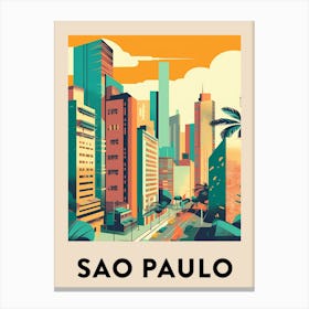 Sao Paulo 4 Vintage Travel Poster Canvas Print