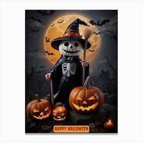 Happy Halloween Kürbis Canvas Print