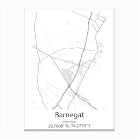 Barnegat,United States Minimalist Map 1 Canvas Print